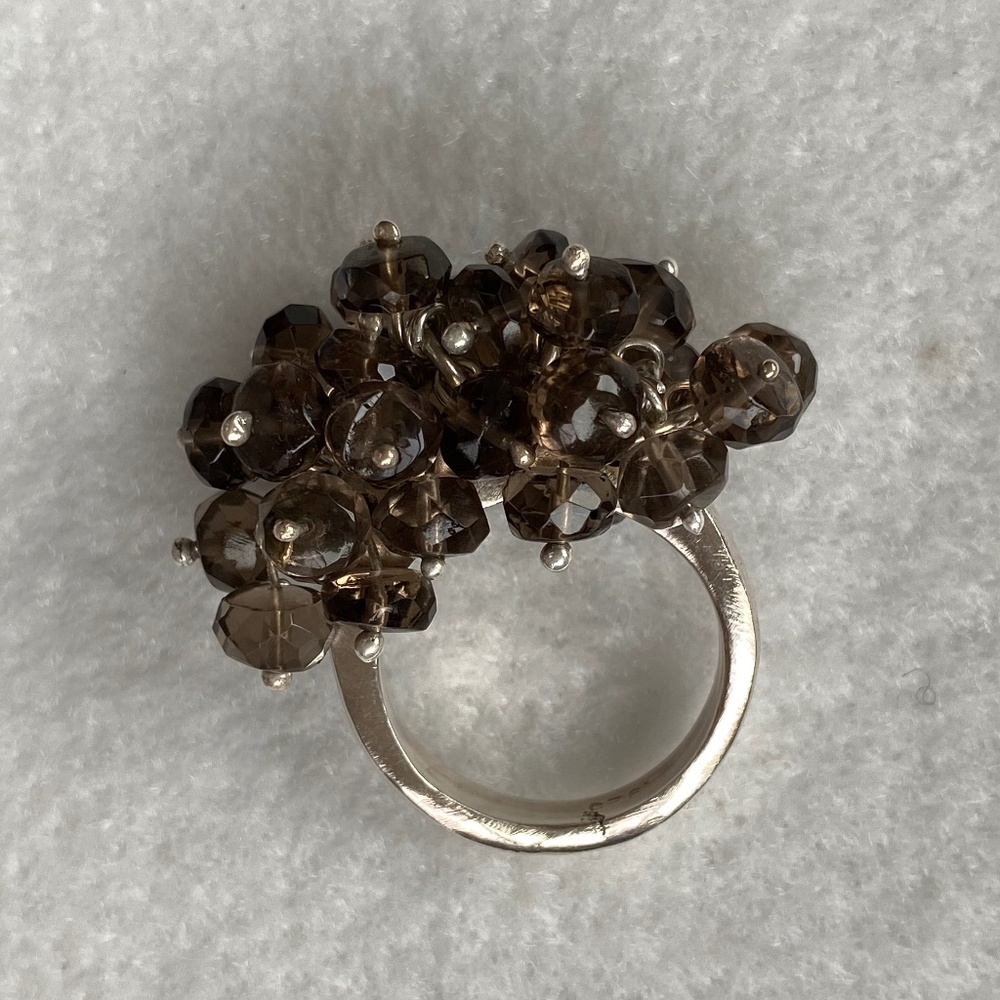 Ring of Smokey Quartz Gemstones